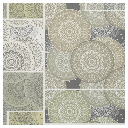 Patchwork Steppdecke Keramik Fliesen Kreise Mandal Stoff (Muster)