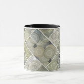 Patchwork Steppdecke Keramik Fliesen Kreise Mandal Tasse (Zentrum)
