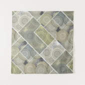 Patchwork Steppdecke Keramik Fliesen Kreise Mandal Wandteppich (Vorderseite)