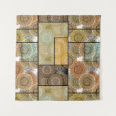 Patchwork Steppdecke Keramik Fliesen Kreise Mandal Wandteppich (Vorderseite)