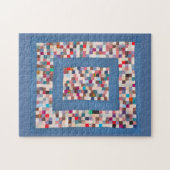 Patchwork-Steppdecke mit zwei Grenzen Puzzle (Horizontal)