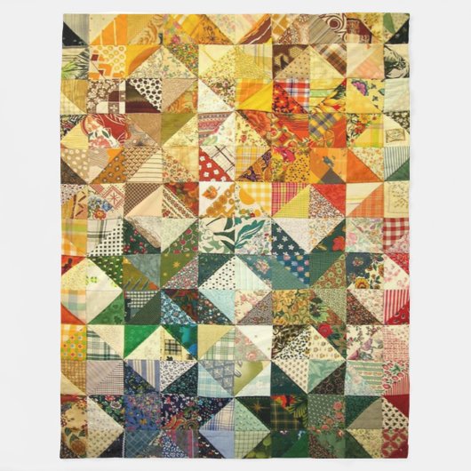 PATCHWORK-STEPPDECKE (simuliert) Fleece-Decken Fleecedecke (Vorderseite)