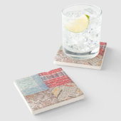 Patchwork-Steppdecke Steinuntersetzer (Seitenansicht)