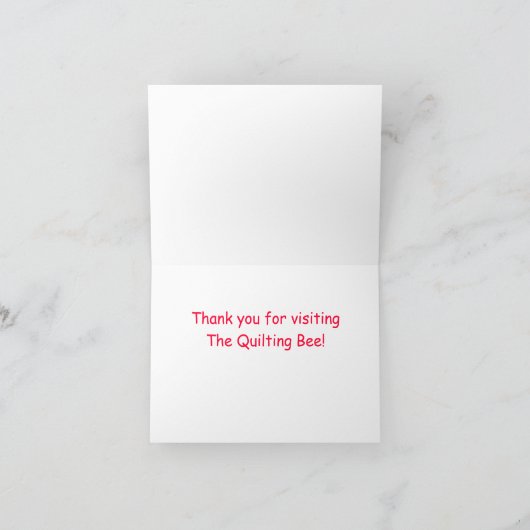 Patchwork-Steppdecken-Anmerkungs-Karte/danken Dankeskarte (Innenseite)