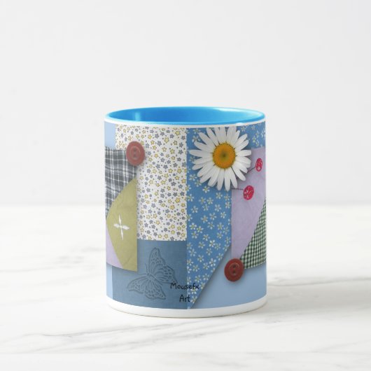 Patchwork-Steppdecken-Blick-Tasse Tasse (Zentrum)