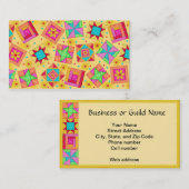 Patchwork-Steppdecken-Block-Kunst-Gelb-Gewohnheit Visitenkarte (Vorne/Hinten)