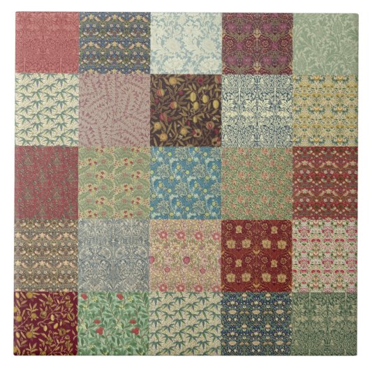 Patchwork-Steppdecken-Keramiken Williams Morris Fliese (Vorderseite)