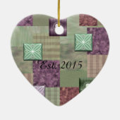 Patchwork-Steppdecken-Verzierung Keramik Ornament (Hinten)