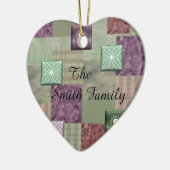 Patchwork-Steppdecken-Verzierung Keramik Ornament (Links)