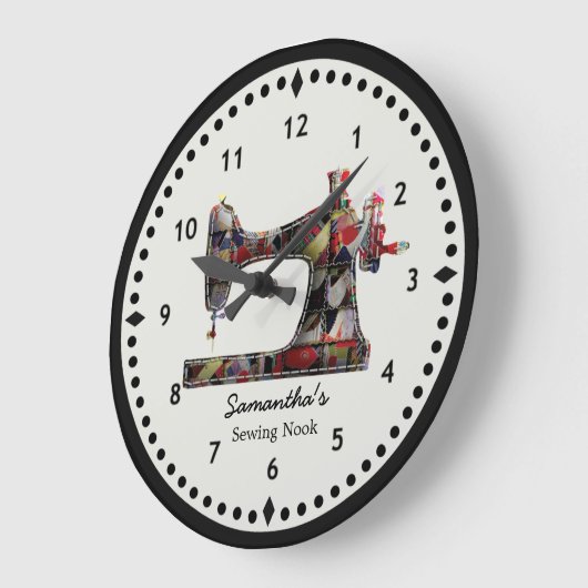 Patchwork Steppsägemaschine Große Wanduhr (Winkel)