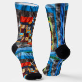 Patchwork Steppsocken nördlich von 60. Socken (Gewinkelt)
