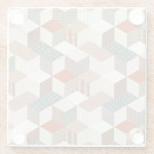 Patchwork-Sterne Vintage Braun Grün Glasuntersetzer (Rückseite)