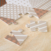 Patchwork-Sterne Vintage Braun Grün Puzzle (Seite)