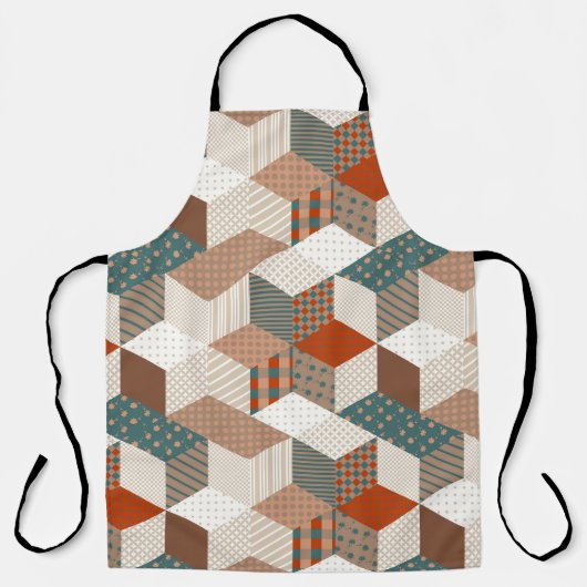 Patchwork-Sterne Vintage Braun Grün Schürze (Vorderseite)