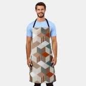 Patchwork-Sterne Vintage Braun Grün Schürze (Getragen)