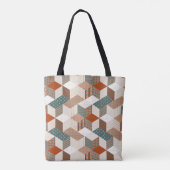 Patchwork-Sterne Vintage Braun Grün Tasche (Rückseite)