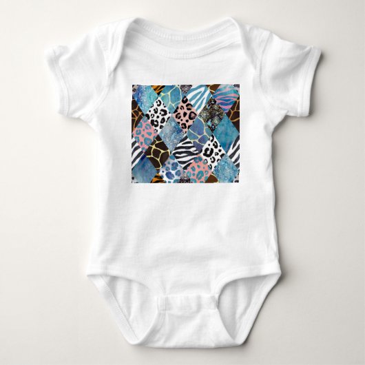 Patchwork-Stil, Aquarellmuster. Baby Strampler (Vorderseite)