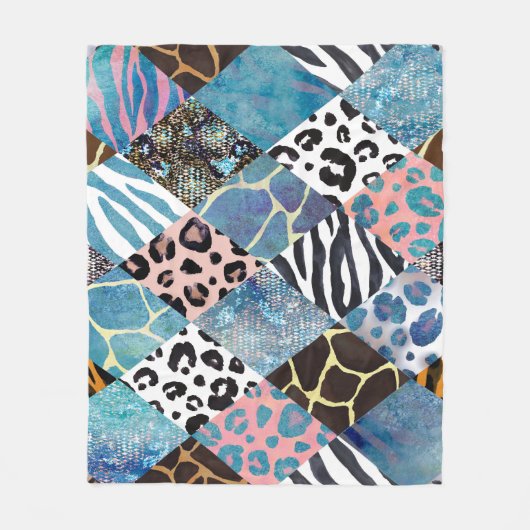 Patchwork-Stil, Aquarellmuster. Fleecedecke (Vorderseite)