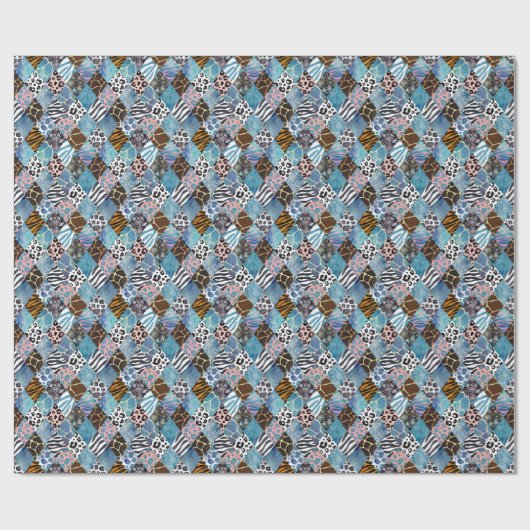 Patchwork-Stil, Aquarellmuster. Geschenkpapier (Flach)