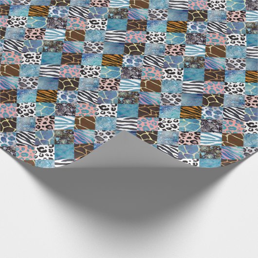 Patchwork-Stil, Aquarellmuster. Geschenkpapier (Ecke)