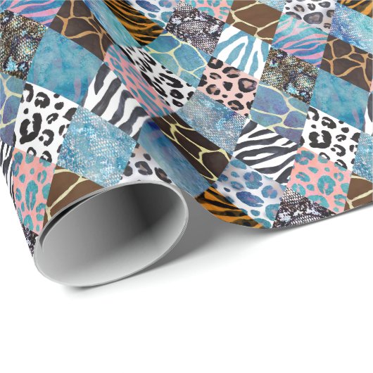 Patchwork-Stil, Aquarellmuster. Geschenkpapier (Rolleneckpunkt)