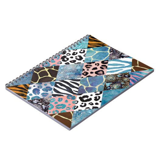 Patchwork-Stil, Aquarellmuster. Notizblock (Linke Seite)