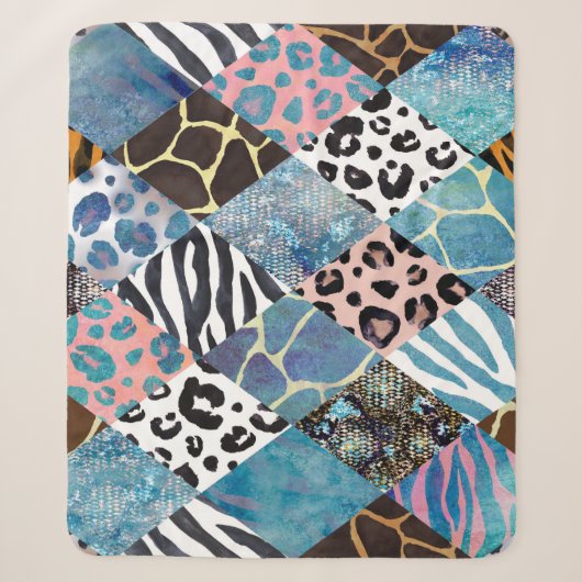 Patchwork-Stil, Aquarellmuster. Sherpadecke (Vorderseite)