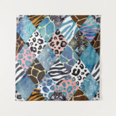 Patchwork-Stil, Aquarellmuster. Wandteppich (Vorderseite)