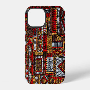 Patchwork-Stil bestickter ethnischer Druck iPhone 12 Hülle