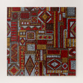 Patchwork-Stil bestickter ethnischer Druck Puzzle (Horizontal)