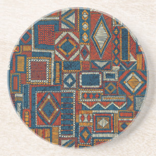 Patchwork-Stil bestickter Vintage-Druck Getränkeuntersetzer