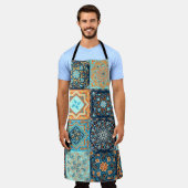 Patchwork-Stil: Dekorative quadratische Ornamente Schürze (Getragen)