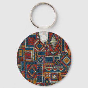 Patchwork-Stil Stickerei Vintage-Druck Schlüsselanhänger
