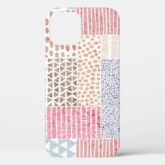 Patchwork-Stil Süßes Doodle-Muster Case-Mate iPhone Hülle (Rückseite)