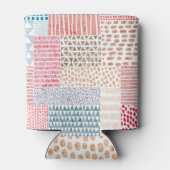 Patchwork-Stil Süßes Doodle-Muster Dosenkühler (Rückseite)
