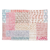 Patchwork-Stil Süßes Doodle-Muster Kissenbezug (Rückseite)