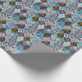 Patchwork-Stil, Wasserfarben-Collage-Muster. Geschenkpapier (Ecke)