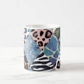 Patchwork-Stil, Wasserfarben-Collage-Muster. Kaffeetasse (Mittel)