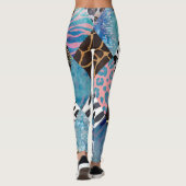 Patchwork-Stil, Wasserfarben-Collage-Muster. Leggings (Rückseite)