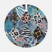 Patchwork-Stil, Wasserfarben-Collage-Muster. Ornament Aus Glas (Rückseite)