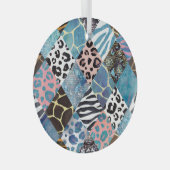 Patchwork-Stil, Wasserfarben-Collage-Muster. Ornament Aus Glas (Vorderseite Rechts)