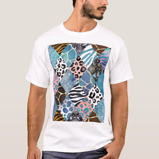Patchwork-Stil, Wasserfarben-Collage-Muster. T-Shirt (Vorderseite)