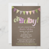 Patchwork Stitch Rustic Quilt Banner Babydusche