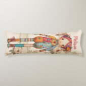 Patchwork-Stoffmädchen Seitenschläferkissen (Vorderseite)
