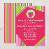 Patchwork Strawberry Girls Niedliche Party Einladu Einladung (Vorne/Hinten)