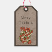 Patchwork-Strümpfe in Weihnachtsfarben Geschenk-An Geschenkanhänger (Vorderseite)
