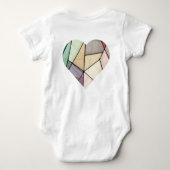 Patchwork Style Baby Bear & Heart Motif Baby Strampler (Rückseite)