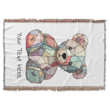 Patchwork Style Baby Bear & Heart Motif