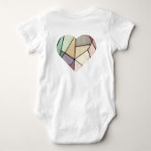 Patchwork Style Baby Bear & Heart Motif Strampler (Rückseite)