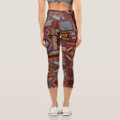 Patchwork Style bestickt Ethnic Print Capri Leggings (Rückseite)